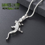 Lizard Crystal Urn Cremation Necklace