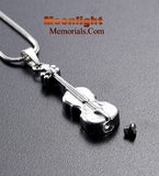 Violin Music Cremation Urn Keepsake Ashes Memorial Necklace