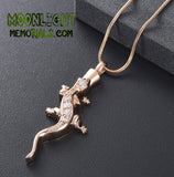 Lizard Crystal Urn Cremation Necklace