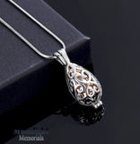 Teardrop Locket Urn Cremation Pendant Ash Holder Memorial Necklace