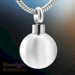 Polished Stainless Steel Ball Urn Keepsake Ashes Memorial Necklace