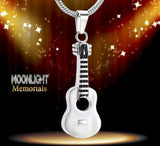 Guitar Acoustic Music Cremation Urn Keepsake Ashes Memorial Necklace