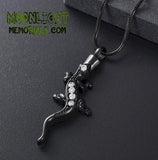 Lizard Crystal Urn Cremation Necklace