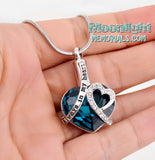 Always in my Heart Crystal Urn Cremation Pendant Ash Holder Memorial Necklace