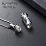 Glass Cylinder Stainless Steel Urn Cremation Pendant Ash Holder Memorial Necklace