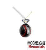 Baseball Black Red Cremation Urn Necklace