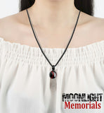 Baseball Black Red Cremation Urn Necklace