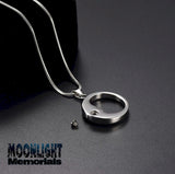 Moon Face Crescent Urn Cremation Pendant Ash Holder Memorial Necklace