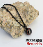 Baseball Black Red Cremation Urn Necklace