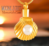 Oyester Shell Faux Pearl Urn Cremation Necklace