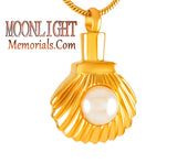 Oyester Shell Faux Pearl Urn Cremation Necklace