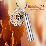 Forever in my heart Tree Charm Urn Cremation Pendant Ash Holder Memorial Necklace