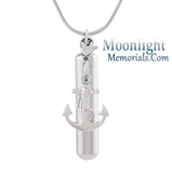 Anchor Rope Charm Urn Cremation Pendant Ash Holder Memorial Necklace