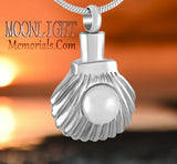 Oyester Shell Faux Pearl Urn Cremation Necklace