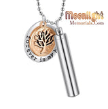 Forever in my heart Tree Charm Urn Cremation Pendant Ash Holder Memorial Necklace