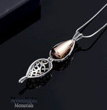 Teardrop Locket Urn Cremation Pendant Ash Holder Memorial Necklace