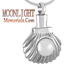 Oyester Shell Faux Pearl Urn Cremation Necklace