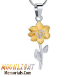 Daisy Flower Cremation Urn Keepsake Ashes Memorial Necklace