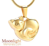 Kitty Sleeping Cat Pet Urn Cremation Necklace