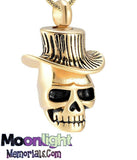 Skull Top Hat Urn Cremation Necklace