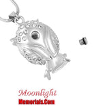 Owl Crystal Eye Urn Cremation Necklace