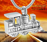 Train Railroad Urn Cremation Pendant Ashes Silver Memorial Necklace