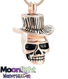 Skull Top Hat Urn Cremation Necklace