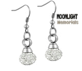 Crystal Ball Cremation Stainless Steel Earrings