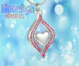 Heart Eye Crystal Urn Cremation Necklace