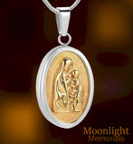 Mother & Child Urn Cremation Pendant Ash Holder Memorial Necklace