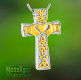 Irish Claddagh Heart Cross Cremation Urn Ash Holder Memorial Necklace