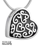 Heart Embossed Urn Cremation Ashes Necklace