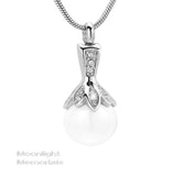 Pearl Crystal Urn Cremation Pendant Ash Holder Memorial Necklace