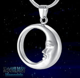 Moon Face Crescent Urn Cremation Pendant Ash Holder Memorial Necklace