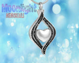 Heart Eye Crystal Urn Cremation Necklace