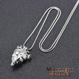 Heart Human Locket Urn Cremation Pendant Ash Holder Memorial Necklace