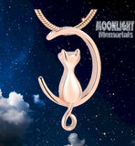 New Crescent Cat Moon Cremation Urn Keepsake Ashes Memorial Necklace