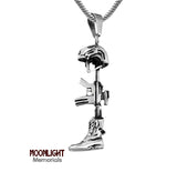 Soldier Military Gun Boots Urn Cremation Pendant Ash Holder Memorial Necklace