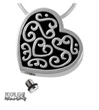 Heart Embossed Urn Cremation Ashes Necklace