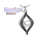 Heart Eye Crystal Urn Cremation Necklace