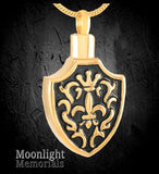 Fleur-de-lis Urn Cremation Pendant Ash Holder Memorial Necklace