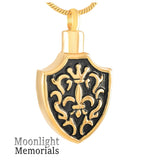 Fleur-de-lis Urn Cremation Pendant Ash Holder Memorial Necklace