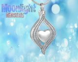 Heart Eye Crystal Urn Cremation Necklace