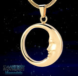 Moon Face Crescent Urn Cremation Pendant Ash Holder Memorial Necklace