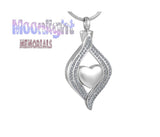 Heart Eye Crystal Urn Cremation Necklace