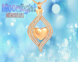 Heart Eye Crystal Urn Cremation Necklace