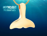 Whale Tail Dolphin Urn Cremation Pendant Ash Holder Memorial Necklace