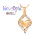 Heart Eye Crystal Urn Cremation Necklace