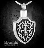 Fleur-de-lis Urn Cremation Pendant Ash Holder Memorial Necklace