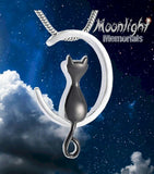 New Crescent Cat Moon Cremation Urn Keepsake Ashes Memorial Necklace